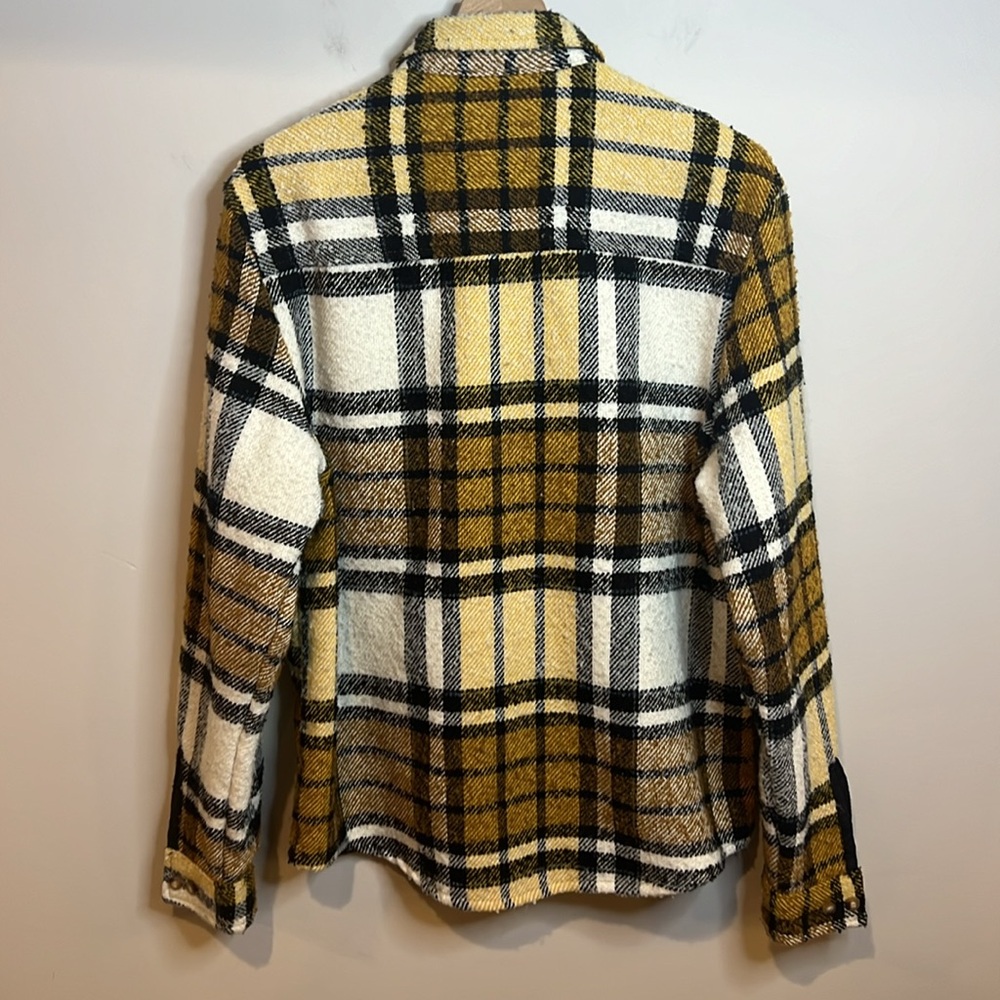 ASOS DESIGN Overshirt in Yellow Wool Mix Plaid - Picture 5 of 5
